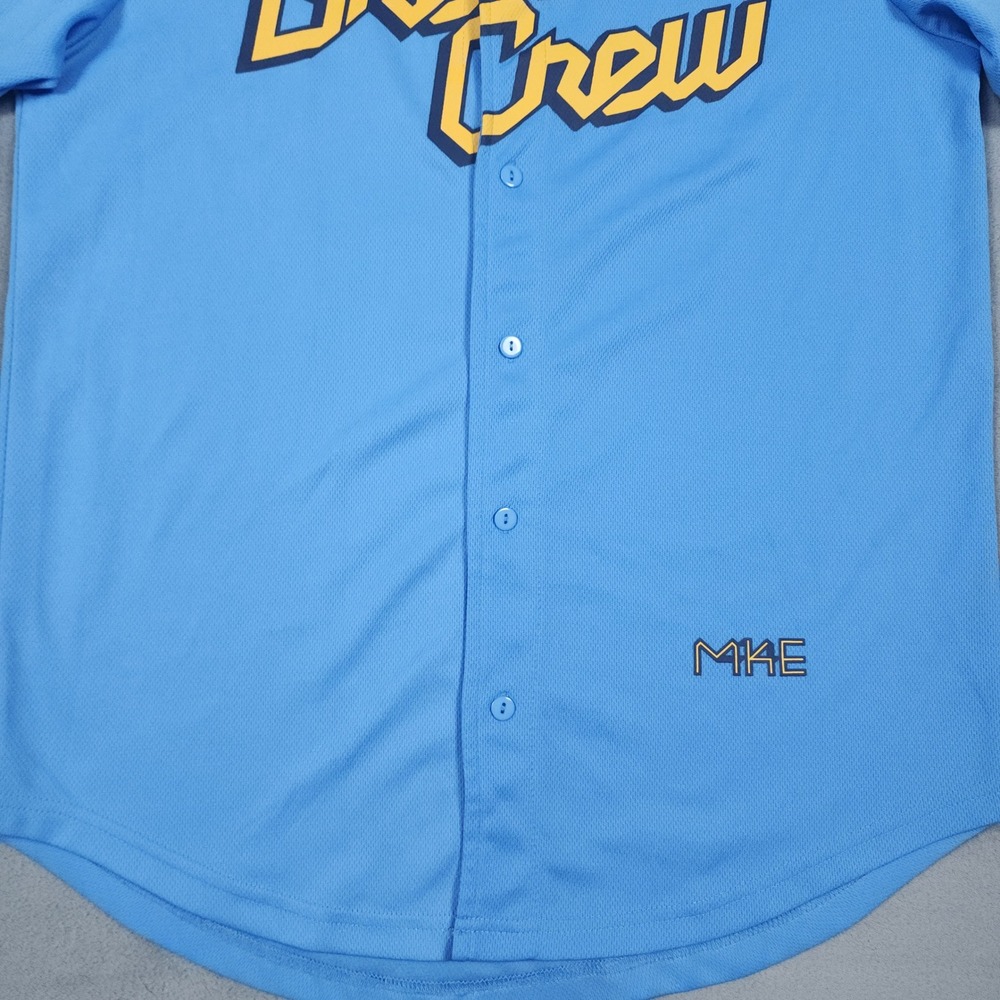 Milwaukee Brewers William Contreras #24 Jersey Mens M Blue City Connect SGA MLB - Picture 4 of 10